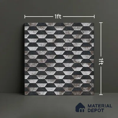 Geometric Wall & Floor Tile TL 07237 B Alpi 4002 Granula 1 ft x 1 ft Ceramic Matte Finish - 9 mm  | 2 mm Spacer is Mandatory | Please Expect a Slight Variation of Pattern (Sample)